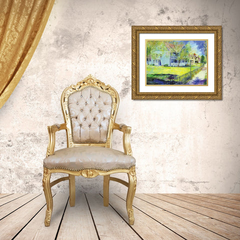 Georgetown Gold Ornate Wood Framed Art Print with Double Matting by Wallich, Richard