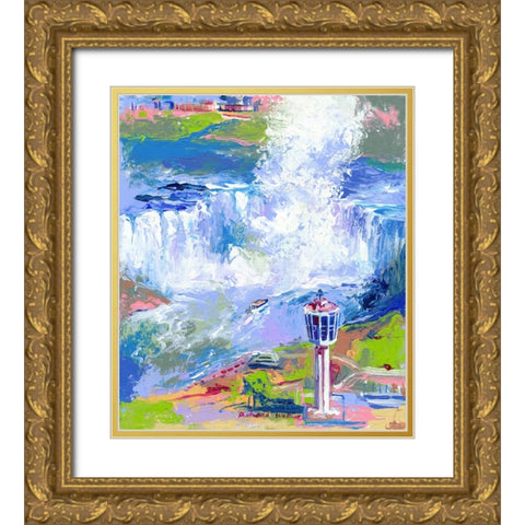 Niagara Falls Gold Ornate Wood Framed Art Print with Double Matting by Wallich, Richard
