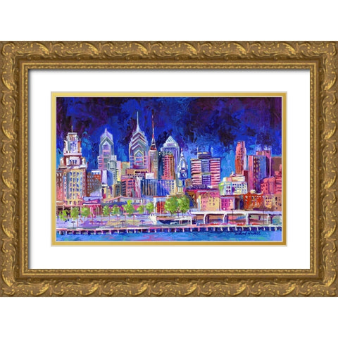 Philadelphia Gold Ornate Wood Framed Art Print with Double Matting by Wallich, Richard