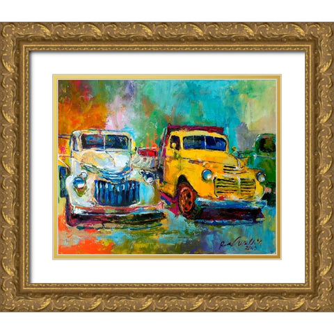 Yellow Truck Gold Ornate Wood Framed Art Print with Double Matting by Wallich, Richard