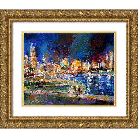Chicago Gold Ornate Wood Framed Art Print with Double Matting by Wallich, Richard