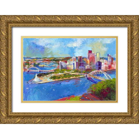 Pittsburgh Gold Ornate Wood Framed Art Print with Double Matting by Wallich, Richard