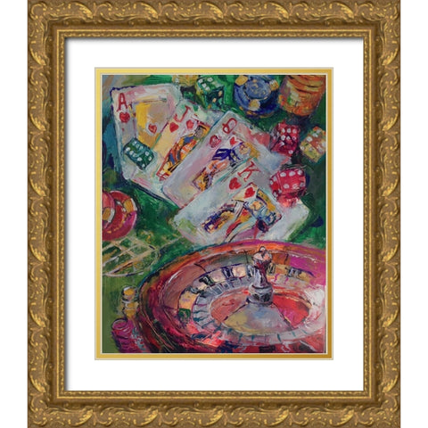 Casino Art Gold Ornate Wood Framed Art Print with Double Matting by Wallich, Richard
