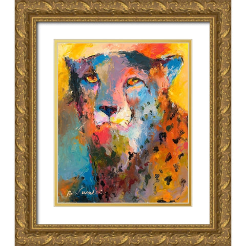Cheetah Gold Ornate Wood Framed Art Print with Double Matting by Wallich, Richard