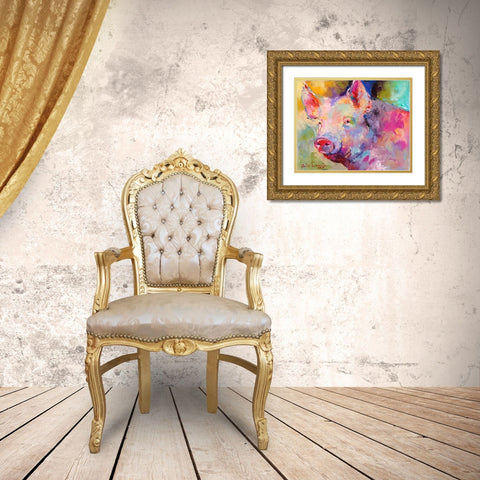 Piggy Gold Ornate Wood Framed Art Print with Double Matting by Wallich, Richard