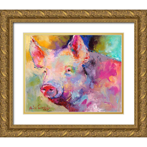 Piggy Gold Ornate Wood Framed Art Print with Double Matting by Wallich, Richard