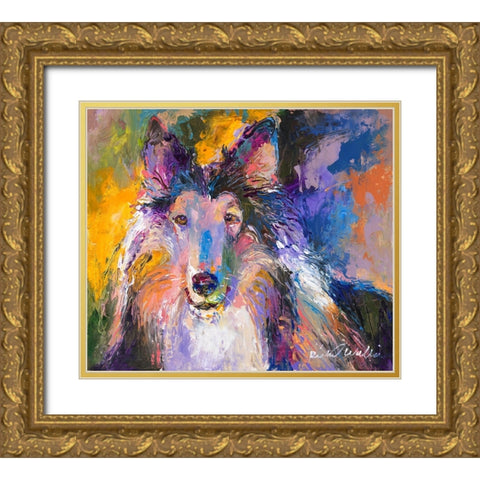 Collie Gold Ornate Wood Framed Art Print with Double Matting by Wallich, Richard