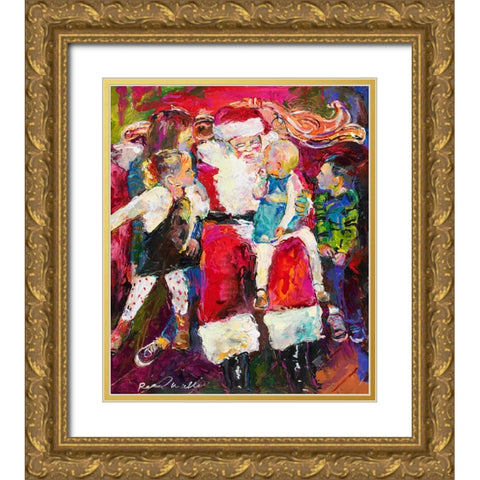 Santa and Bailey Gold Ornate Wood Framed Art Print with Double Matting by Wallich, Richard