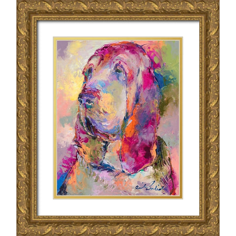 Blood Hound Gold Ornate Wood Framed Art Print with Double Matting by Wallich, Richard