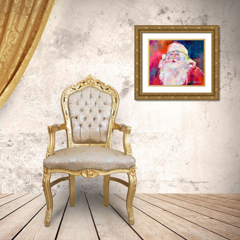 Santa Gold Ornate Wood Framed Art Print with Double Matting by Wallich, Richard