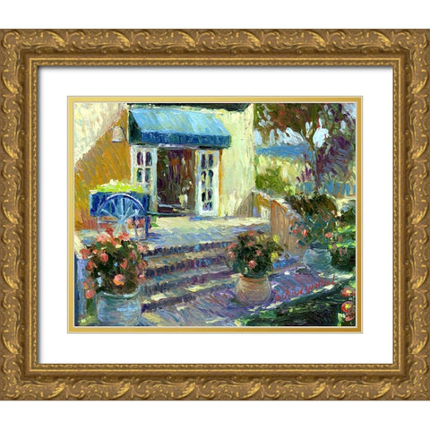 Flower Shop Gold Ornate Wood Framed Art Print with Double Matting by Wallich, Richard