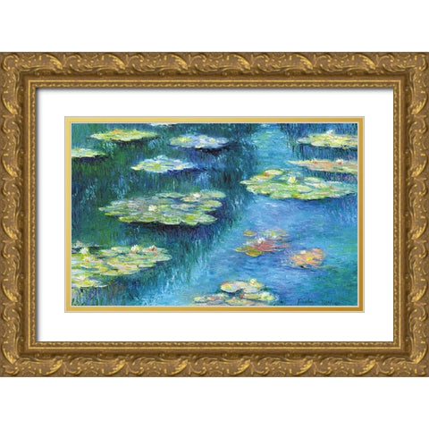 Botanical Garden Lilies 1 Gold Ornate Wood Framed Art Print with Double Matting by Wallich, Richard