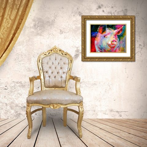 Art Pig 1 Gold Ornate Wood Framed Art Print with Double Matting by Wallich, Richard