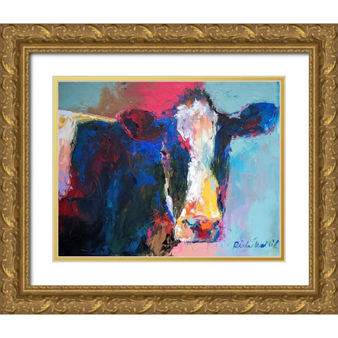 Art B Cow Gold Ornate Wood Framed Art Print with Double Matting by Wallich, Richard