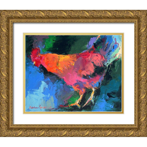 Art Chicken Gold Ornate Wood Framed Art Print with Double Matting by Wallich, Richard
