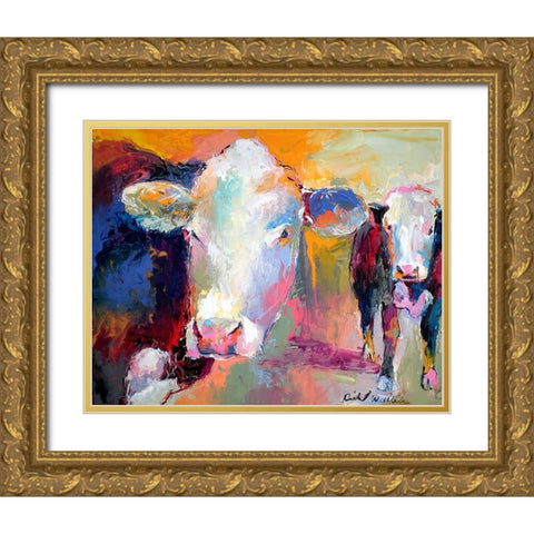 Art Cows Gold Ornate Wood Framed Art Print with Double Matting by Wallich, Richard