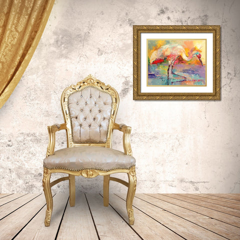 artcrane Gold Ornate Wood Framed Art Print with Double Matting by Wallich, Richard