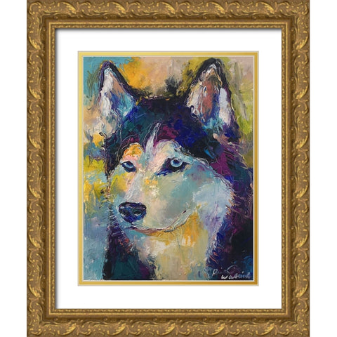 Art Husky Gold Ornate Wood Framed Art Print with Double Matting by Wallich, Richard