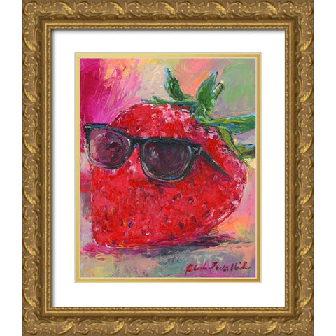 Art Strawberry Gold Ornate Wood Framed Art Print with Double Matting by Wallich, Richard