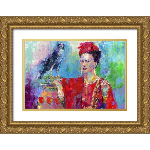 Frida Bird 1 Gold Ornate Wood Framed Art Print with Double Matting by Wallich, Richard