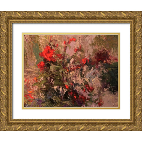 Flowers 4 Gold Ornate Wood Framed Art Print with Double Matting by Wallich, Richard