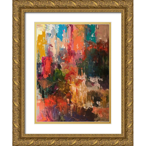 Flowers 5 Gold Ornate Wood Framed Art Print with Double Matting by Wallich, Richard