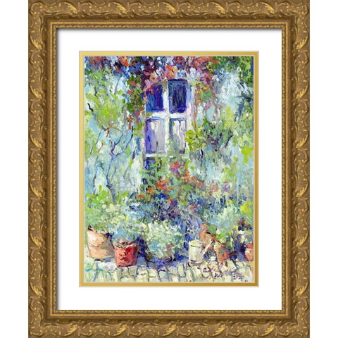 Flowers 6 Gold Ornate Wood Framed Art Print with Double Matting by Wallich, Richard