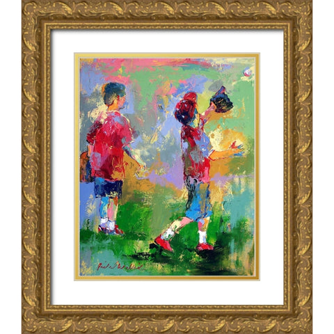 Kids 2 Gold Ornate Wood Framed Art Print with Double Matting by Wallich, Richard