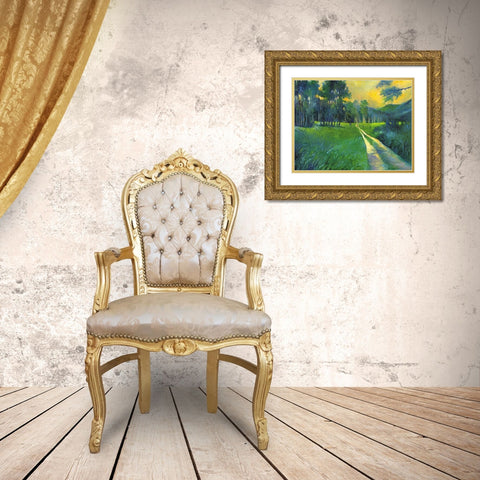 Crestone Path Gold Ornate Wood Framed Art Print with Double Matting by Wallich, Richard