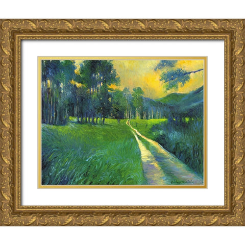 Crestone Path Gold Ornate Wood Framed Art Print with Double Matting by Wallich, Richard