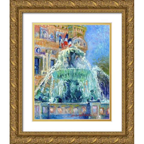 Paris Las Vegas Gold Ornate Wood Framed Art Print with Double Matting by Wallich, Richard