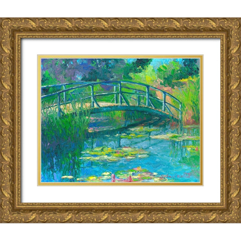 Lilies 5 Gold Ornate Wood Framed Art Print with Double Matting by Wallich, Richard