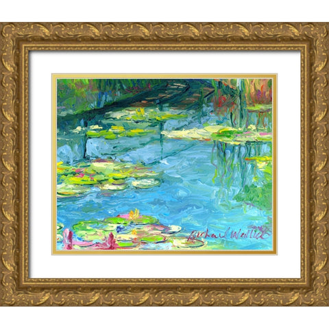 Lilies 6 Gold Ornate Wood Framed Art Print with Double Matting by Wallich, Richard