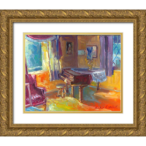Piano Gold Ornate Wood Framed Art Print with Double Matting by Wallich, Richard