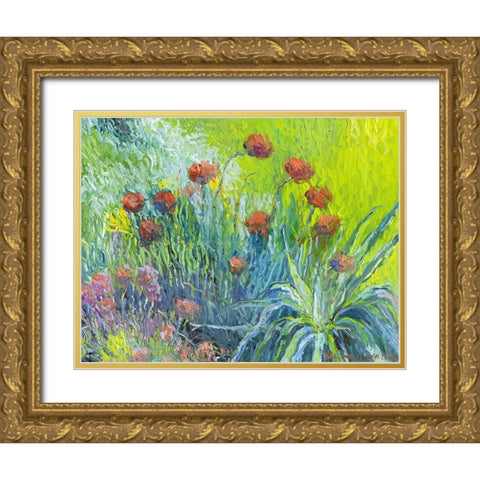 Art Flowers 1 Gold Ornate Wood Framed Art Print with Double Matting by Wallich, Richard
