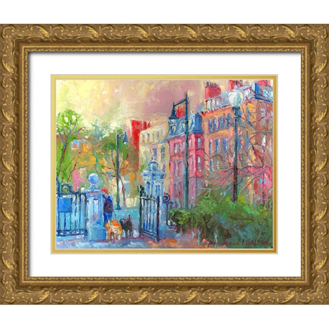 Boston Gold Ornate Wood Framed Art Print with Double Matting by Wallich, Richard