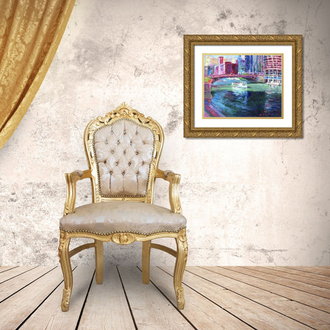 Chicago 2 Gold Ornate Wood Framed Art Print with Double Matting by Wallich, Richard