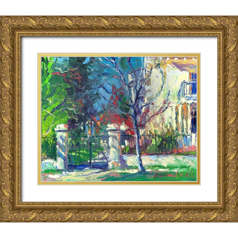 Mansion Gold Ornate Wood Framed Art Print with Double Matting by Wallich, Richard