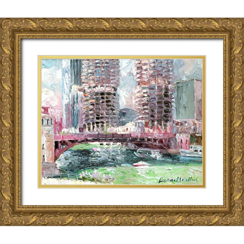 Marina Towers Gold Ornate Wood Framed Art Print with Double Matting by Wallich, Richard