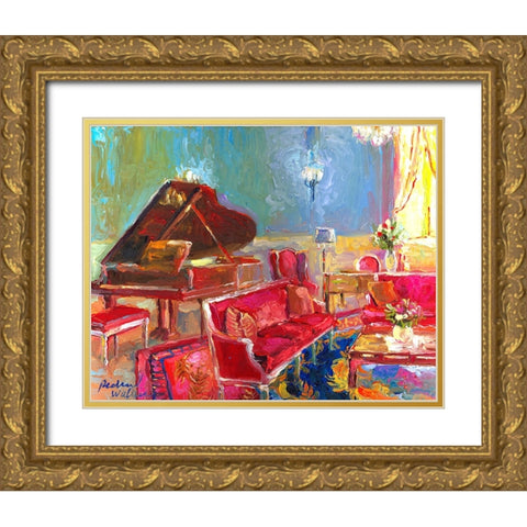 Piano Bar 2 Gold Ornate Wood Framed Art Print with Double Matting by Wallich, Richard