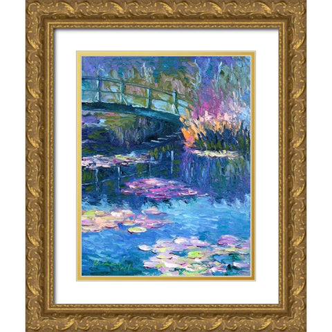 Lilies 1A Gold Ornate Wood Framed Art Print with Double Matting by Wallich, Richard