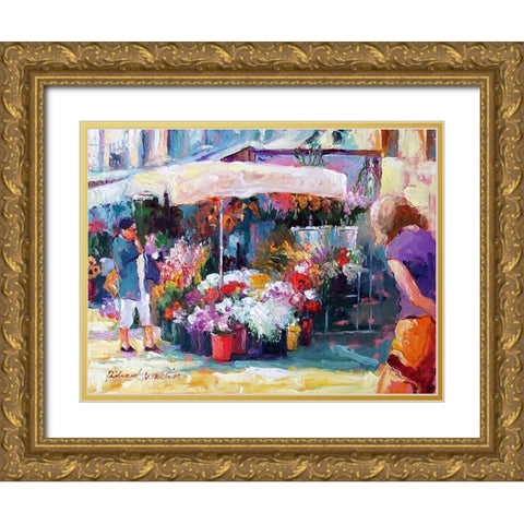 Flowers 2 Gold Ornate Wood Framed Art Print with Double Matting by Wallich, Richard