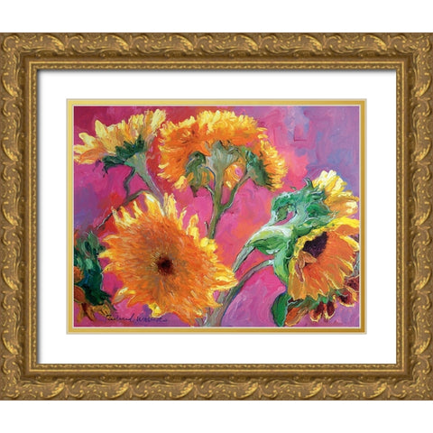 Sunflower Gold Ornate Wood Framed Art Print with Double Matting by Wallich, Richard