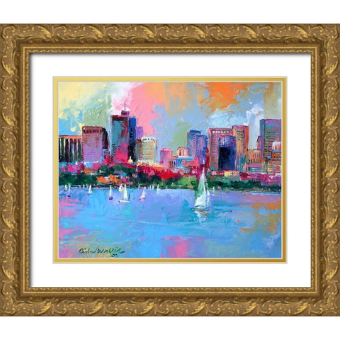 Boston 3 Gold Ornate Wood Framed Art Print with Double Matting by Wallich, Richard
