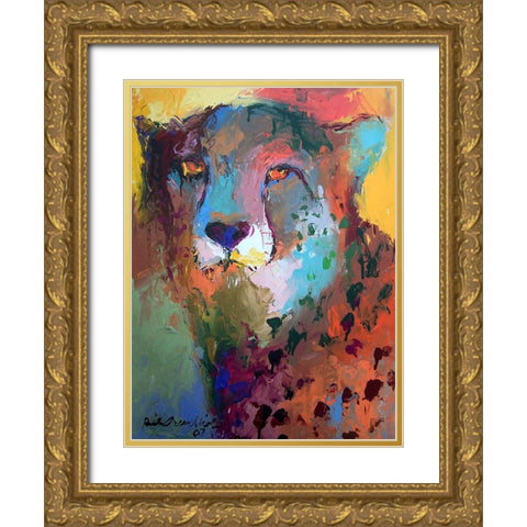 Cheetah Gold Ornate Wood Framed Art Print with Double Matting by Wallich, Richard