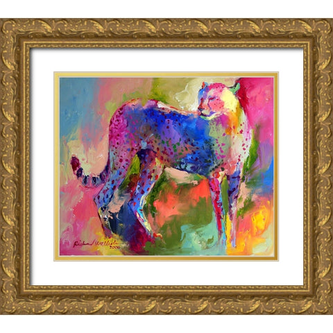 Cheetah 2 Gold Ornate Wood Framed Art Print with Double Matting by Wallich, Richard