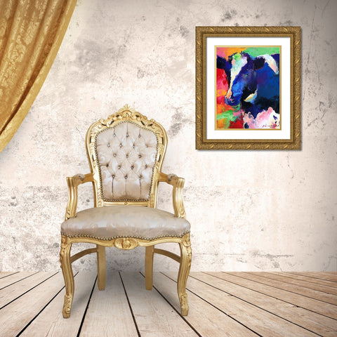 Cow 1 Gold Ornate Wood Framed Art Print with Double Matting by Wallich, Richard