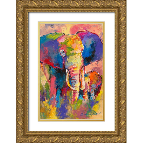 Elephant 1 Gold Ornate Wood Framed Art Print with Double Matting by Wallich, Richard