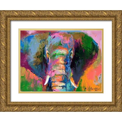 Elephant 2 Gold Ornate Wood Framed Art Print with Double Matting by Wallich, Richard