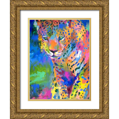 Leopard 2 Gold Ornate Wood Framed Art Print with Double Matting by Wallich, Richard